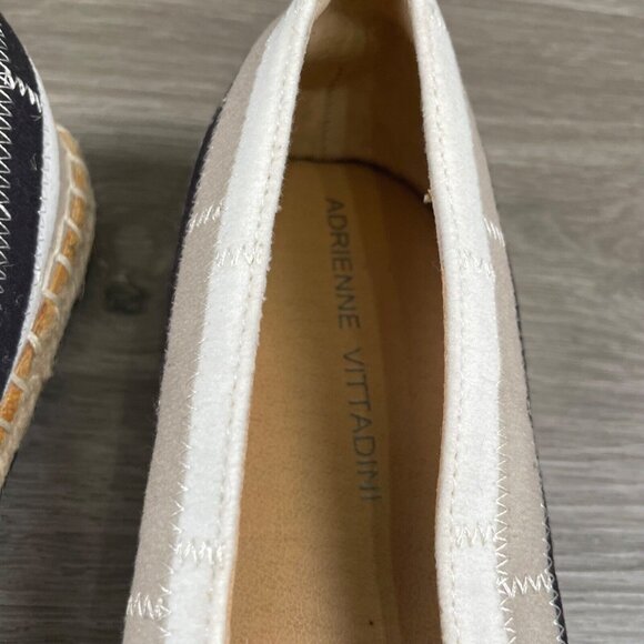 Adrienne Vittadini Women's Size 7.5M Black/Tan/White Stripe Slip on Casual Flats - Picture 4 of 12